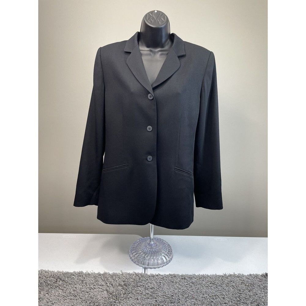 Pendleton Women's Black L/S Notched Lapel 3 Button Lined Blazer size 8.